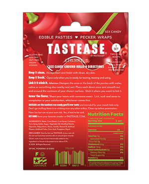 Pastease Pastease Tastease Edible Pasties &amp; Pecker Wraps - Cherry O/S - Image 3