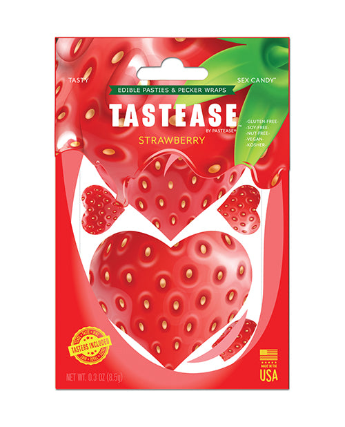 Pastease Pastease Tastease Edible Pasties &amp; Pecker Wraps - Strawberry O/S
