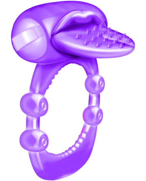 X-Treme Vibe Nubby Tongue X-Treme Vibrating Pleasure Ring - Purple - Image 2