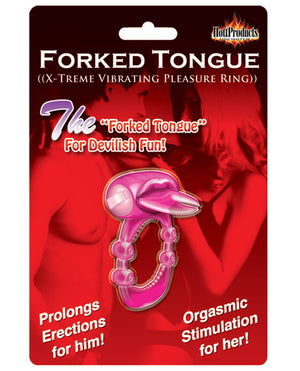 X-Treme Vibe Forked Tongue X-treme Vibrating Pleasure Ring - Magenta - Image 2