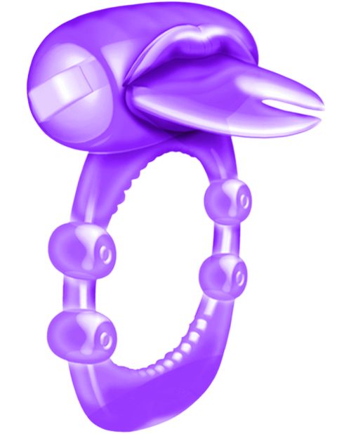 X-Treme Vibe Forked Tongue X-treme Vibrating Pleasure Ring - Purple - Image 2