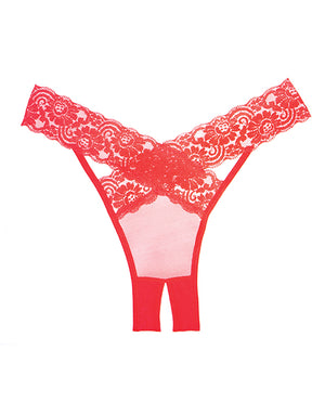 Adore Adore Sheer &amp; Lace Desire Panty Red O/S - Image 2