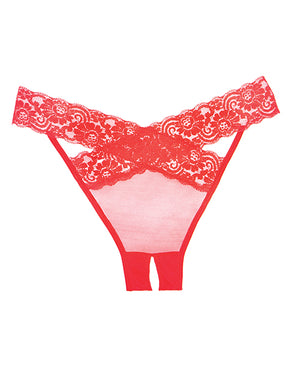 Adore Adore Sheer &amp; Lace Desire Panty Red O/S - Image 3