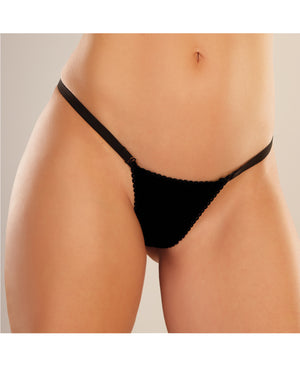 Adore Adore Between the Cheats Wetlook Panty Black O/S - Image 4