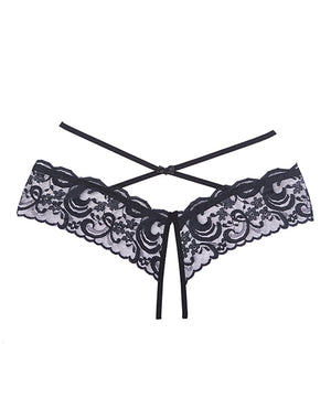 Adore Adore Dare Me Cross Waist Open Lace Panty Black O/S - Image 3