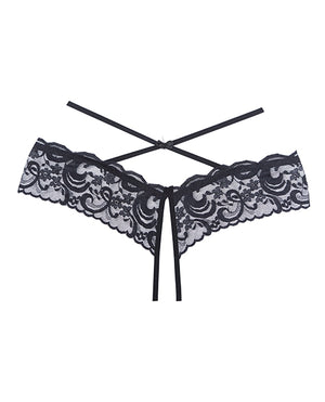 Adore Adore Dare Me Cross Waist Open Lace Panty Black O/S - Image 4