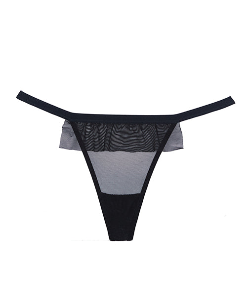 Adore Adore Black Tie Mesh Front w/Flounce Open Bow Back Panty Black O/S - Image 2