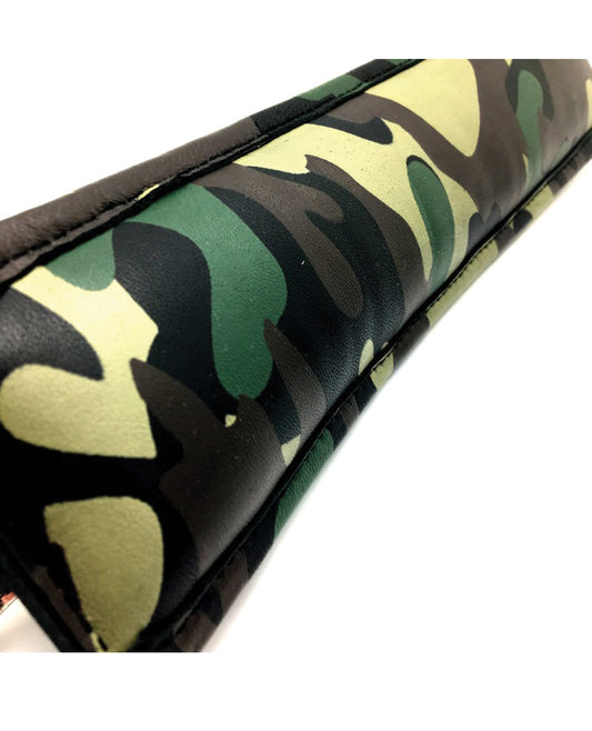 Sensual Sin Sensual Sin Leather Padded Wrist Cuffs - Camo Piping - Image 2