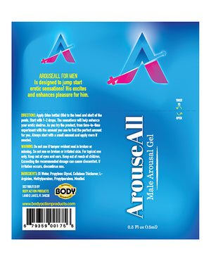 Body Action ArouseAll Male Stimulating Gel - .5 oz Bottle - Image 2