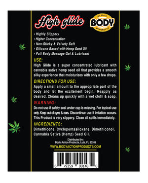 Body Action High Glide Erotic Lubricant - 2.3 oz Bottle - Image 2