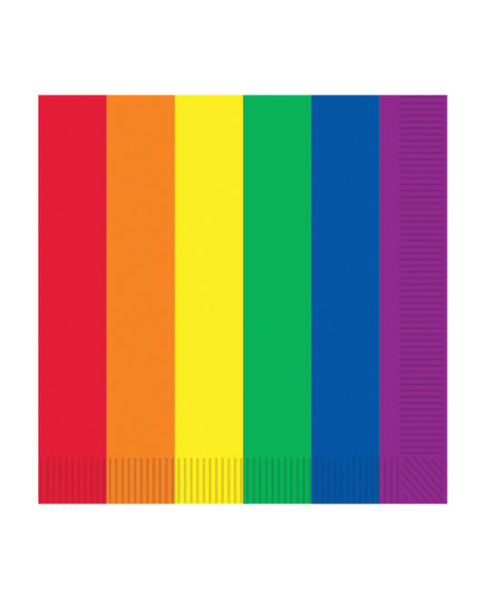 Beistle Pride Luncheon Napkins - Rainbow Pack of 16