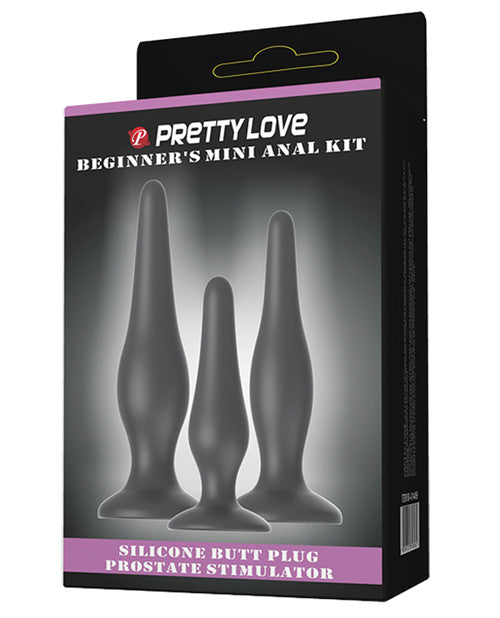 Pretty Love Pretty Love Beginner's Mini Anal Kit - Black Set of 3 - Image 2