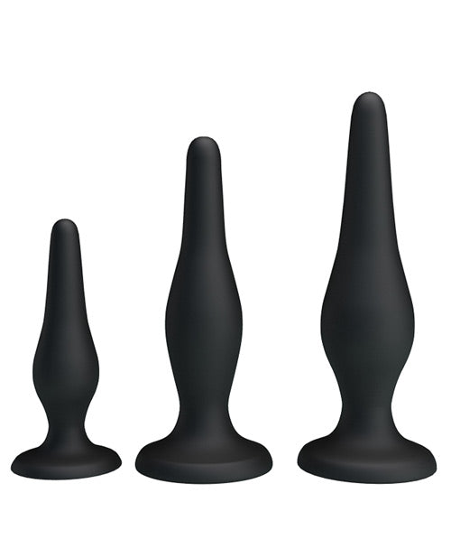 Pretty Love Pretty Love Beginner's Mini Anal Kit - Black Set of 3