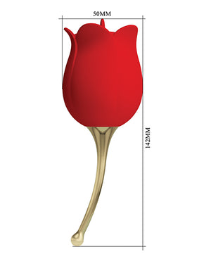 Pretty Love Pretty Love Licking Rose Lover Dual Ended Vibrator - Rose - Image 5