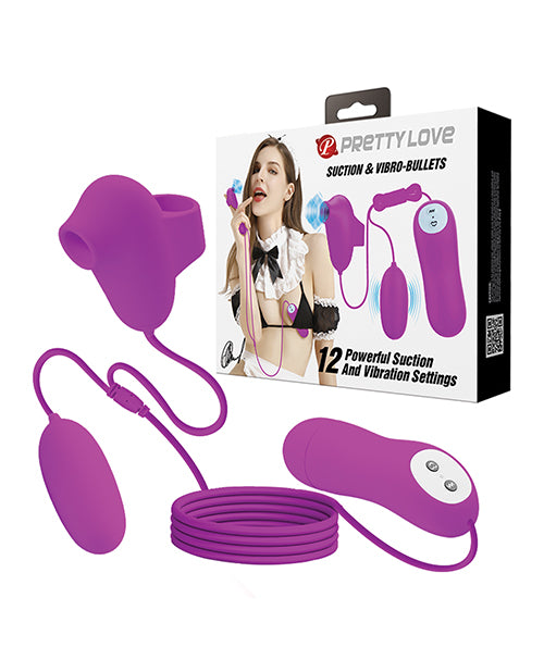 Pretty Love Pretty Love Suction &amp; Vibro Bullets - Fuchsia