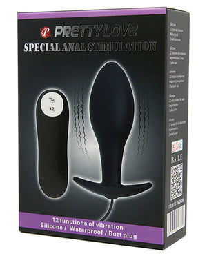 Pretty Love Pretty Love Vibrating Bulb Shaped Butt Plug - Black