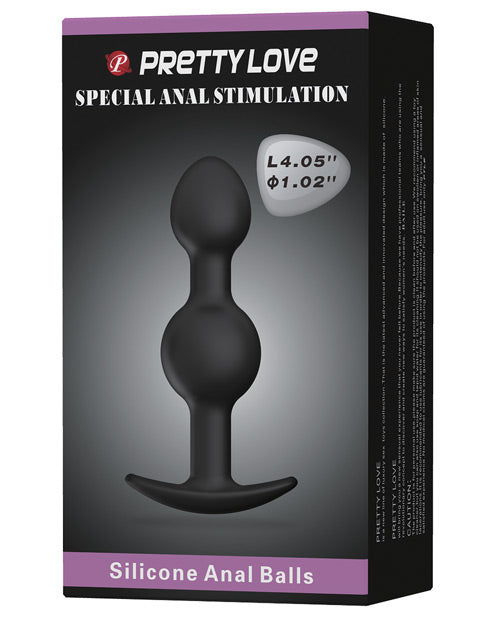 Pretty Love Pretty Love 4.05" Silicone Anal Plug w/Ball - Black