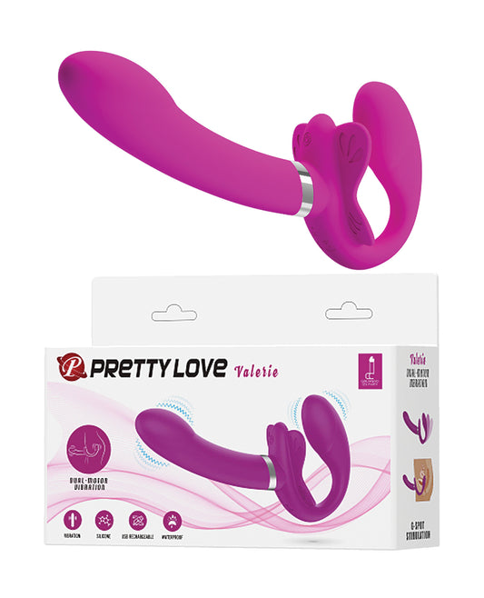 Pretty Love Pretty Love Valerie Vibrating Strapless Strap On - Fuchsia