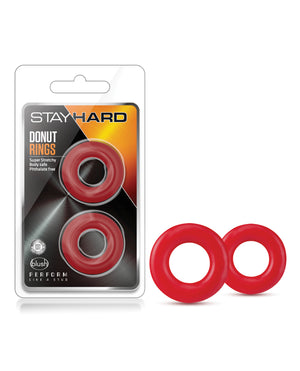 Stay Hard Blush Stay Hard Donut Rings - Red Pack of 2 - Image 3