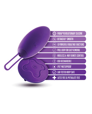 Wellness Blush Wellness Imara Vibrating Egg w/Remote - Purple - Image 5