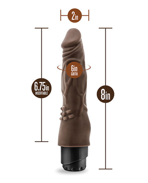 Dr. Skin Blush Dr. Skin Cock Vibe 8" Vibrating Cock - Chocolate - Image 5