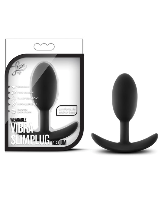 Luxe Blush Luxe Wearable Vibra Slim Plug Medium - Black - Image 2