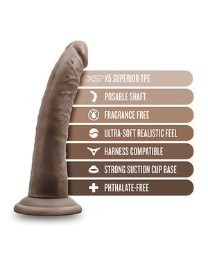 Dr. Skin Blush Dr. Skin Plus 7" Posable Dildo - Chocolate - Image 5