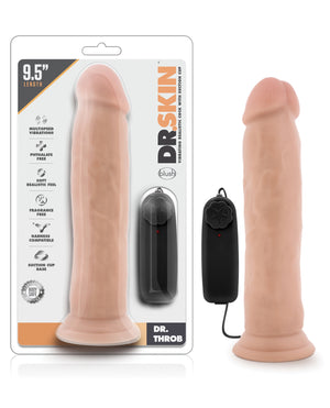 Dr. Skin Blush Dr. Skin Dr. Throb 9.5" Cock w/Suction Cup - Vanilla - Image 3