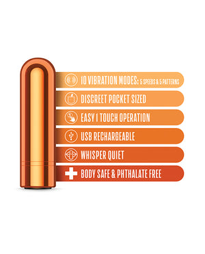 Kool Vibes Blush Kool Vibes Mini Rechargeable Bullet - Tangerine - Image 5