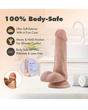 Blush Dr. Skin Plus 6" Posable Dildo With Balls - Vanilla - Image 4