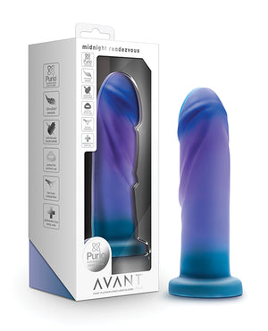 Avant Blush Avant Midnight Rendezvous Silicone Dildo - Ocean Blue