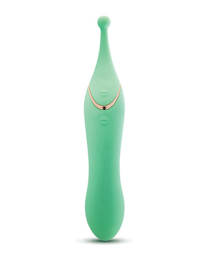Blush Novelties Blush Stella 7 Inch Dual-Ended Clitoral G-Spot Vibrating Wand With Precision Stimulation - Green - Image 3
