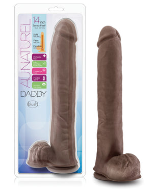 Au Naturel Blush Au Naturel Daddy 14" Sensa Feel Dual Density Dong w/Suction Cup - Chocolate