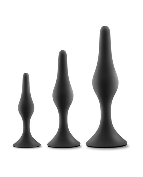 Anal Adventures Blush Anal Adventures Platinum Silicone Beginner Plug Kit - Black - Image 2