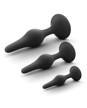 Anal Adventures Blush Anal Adventures Platinum Silicone Beginner Plug Kit - Black - Image 3