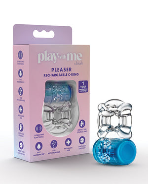Play With Me Blush Play With Me Pleaser Rechargeable C Ring - Blue - Image 2