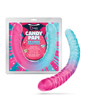 B Yours Blush B Yours 18" XX Large Double Dong Candy Papi - Multi Colors