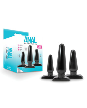 Anal Adventures Blush Anal Adventures Basic Plug Kit - Black - Image 3