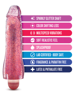 Glow Dicks Blush Glow Dicks Glitter Vibrator Molly - Pink - Image 5