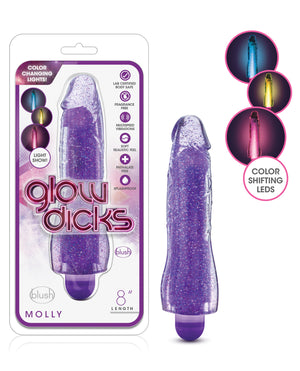 Glow Dicks Blush Glow Dicks Glitter Vibrator Molly - Purple - Image 2