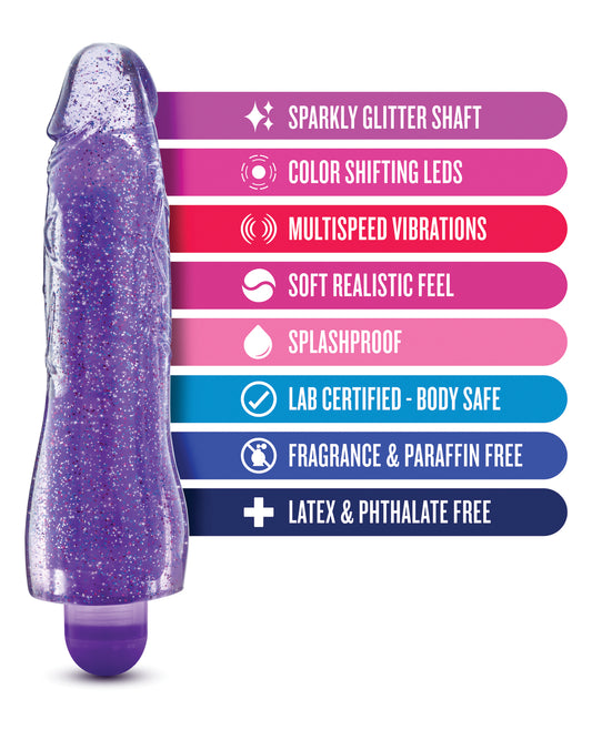 Glow Dicks Blush Glow Dicks Glitter Vibrator Molly - Purple