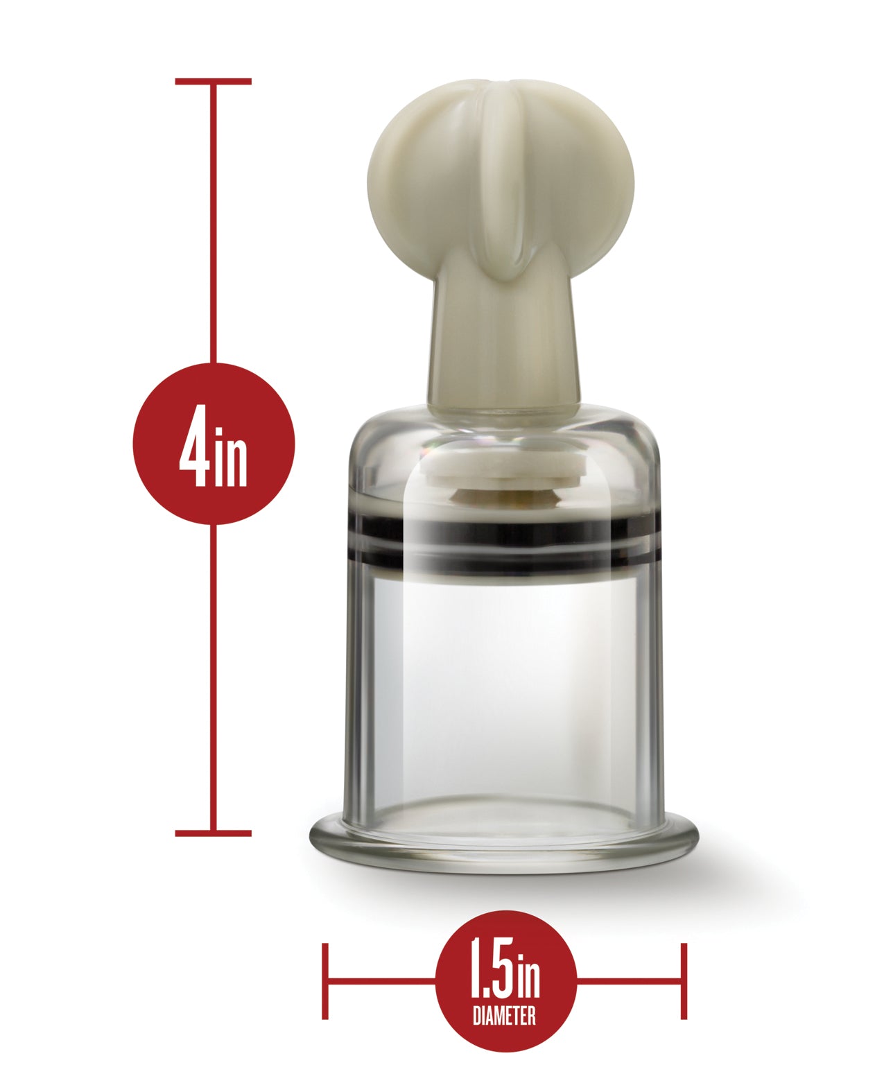 Temptasia Blush Temptasia Clit &amp; Nipple Large Twist Suckers - Clear Set of 2
