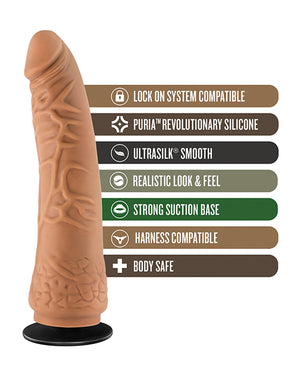 Lock On Blush Lock On 7.5" Hexanite Dildo w/Suction Cup Adapter - Mocha - Image 4