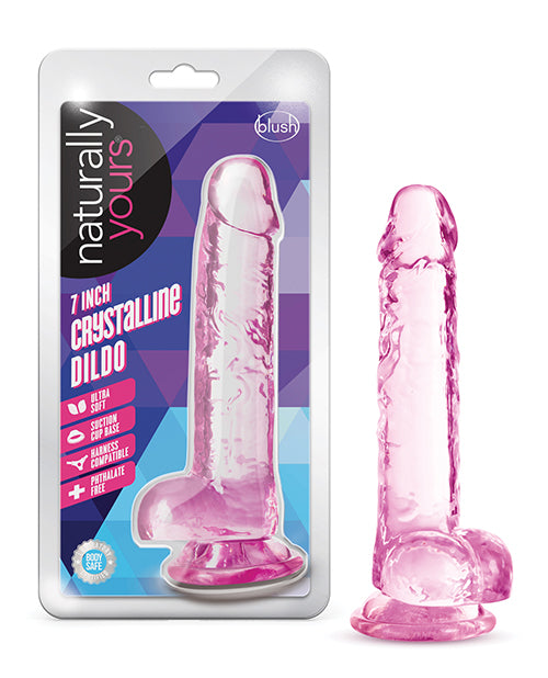 Naturally Yours Blush Naturally Yours 7" Crystalline Dildo - Rose