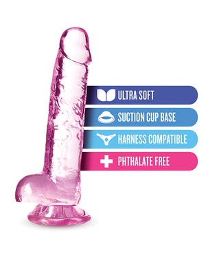 Naturally Yours Blush Naturally Yours 7" Crystalline Dildo - Rose - Image 5
