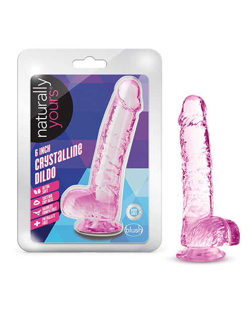 Naturally Yours Blush Naturally Yours 6" Crystalline Dildo - Rose