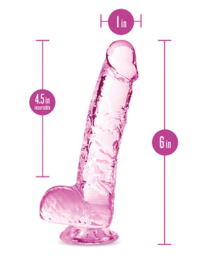 Naturally Yours Blush Naturally Yours 6" Crystalline Dildo - Rose - Image 5
