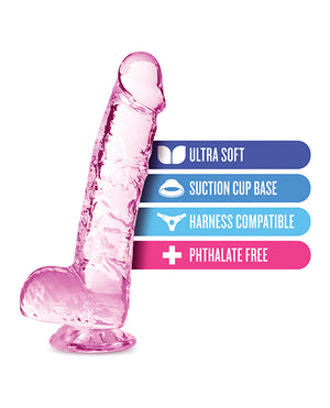Naturally Yours Blush Naturally Yours 6" Crystalline Dildo - Rose - Image 2