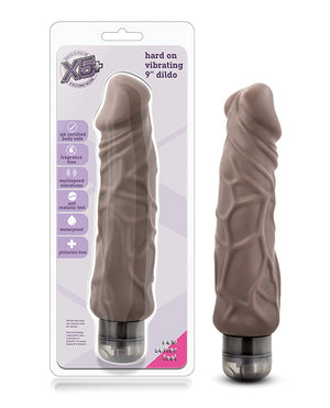 X5 Plus Blush X5 Plus Hard On Vibrating 9" Dildo - Brown