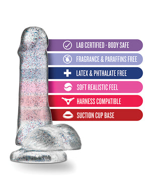Naturally Yours Blush Naturally Yours 6" Glitter Cock - Sparkling Clear